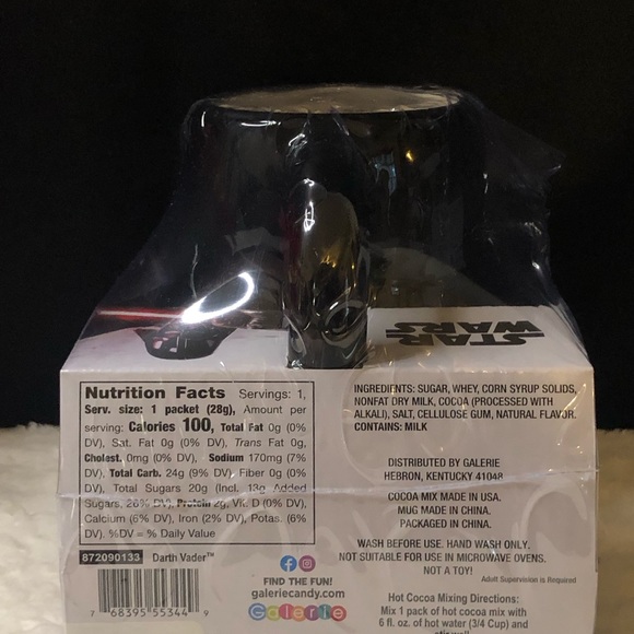 New Star Wars Darth Vader Red Eyes Collectors Mug W/Hot Chocolate By Galerie - Picture 3 of 6